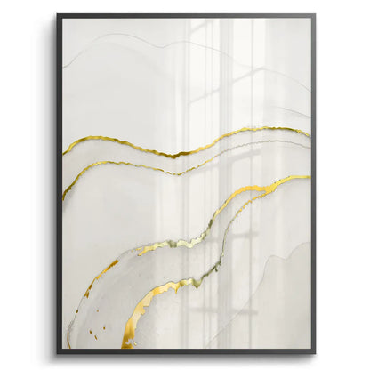 Minimalist Grey and Gold Set of 2 - Fine Art