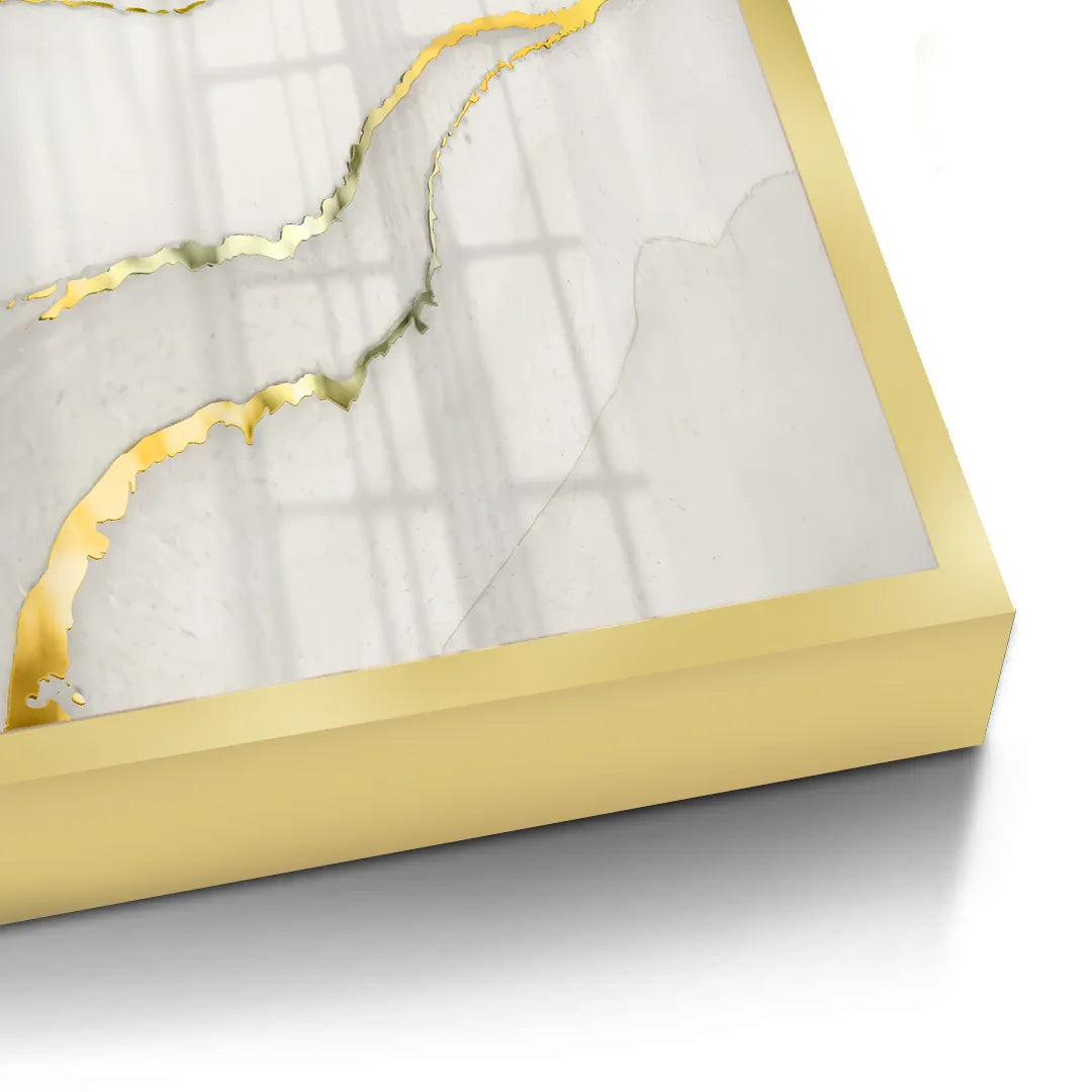 Minimalist Grey and Gold Set of 2 - Fine Art - Jasmineart.ae