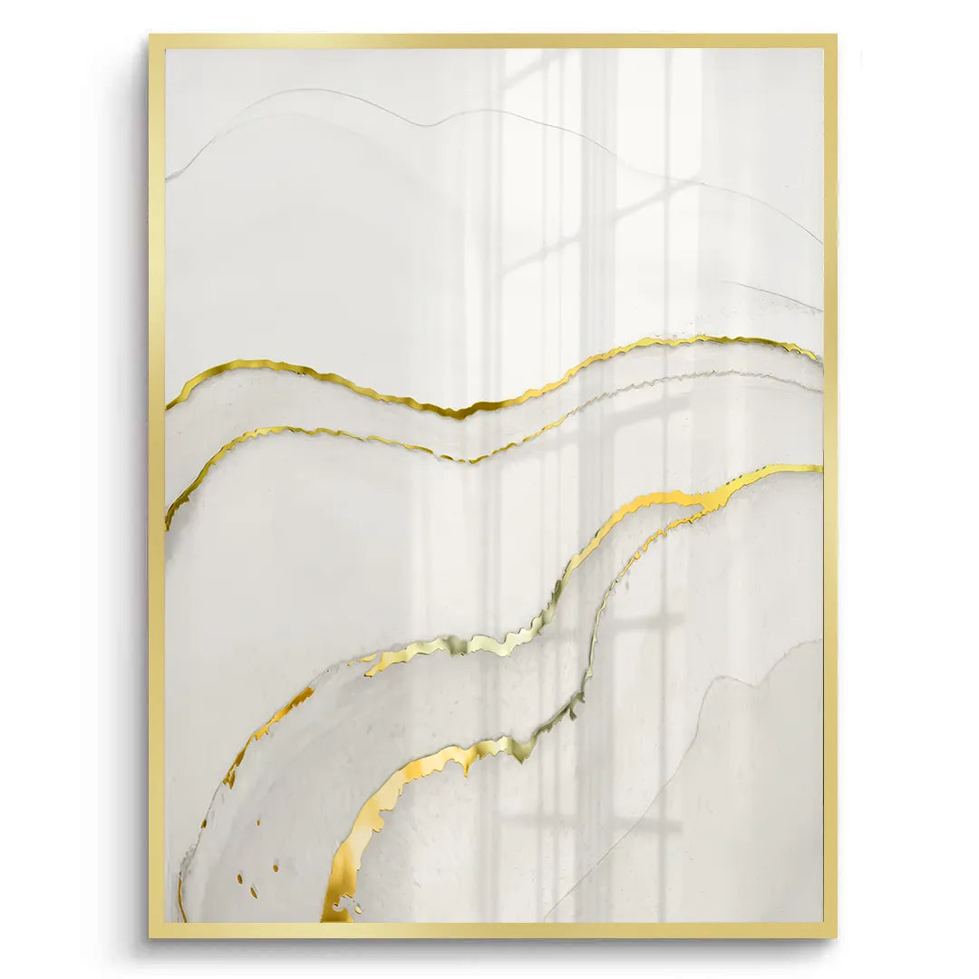 Minimalist Grey and Gold Set of 2 - Fine Art - Jasmineart.ae