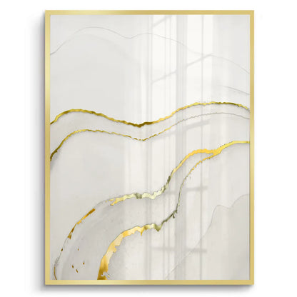Minimalist Grey and Gold Set of 2 - Fine Art