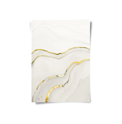 Minimalist Grey and Gold Set of 2 - Poster