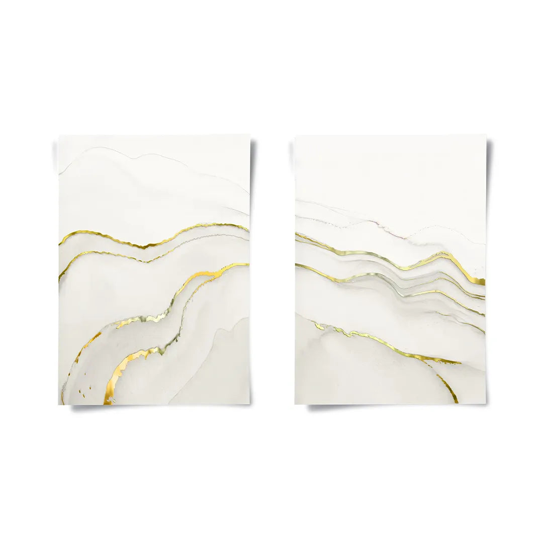 2Minimalist Grey and Gold Set of 2 - Poster