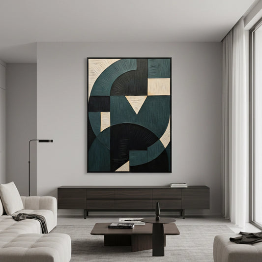 Minimalist Indigo Curve Painting #MICU330