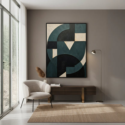 Minimalist Indigo Curve Painting #MICU330