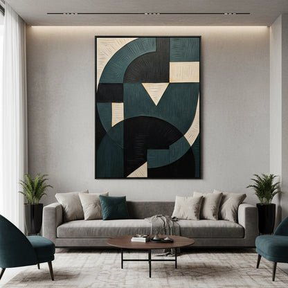 Minimalist Indigo Curve Painting #MICU330