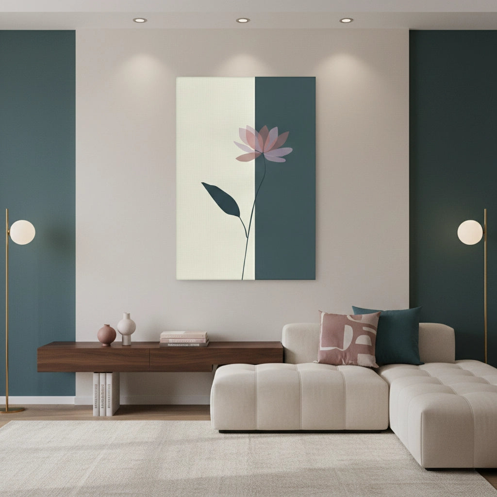 2Minimalist Lotus Flower - Canvas