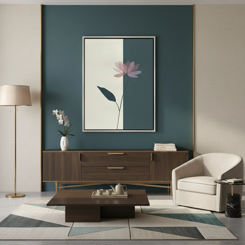 Minimalist Lotus Flower - Canvas