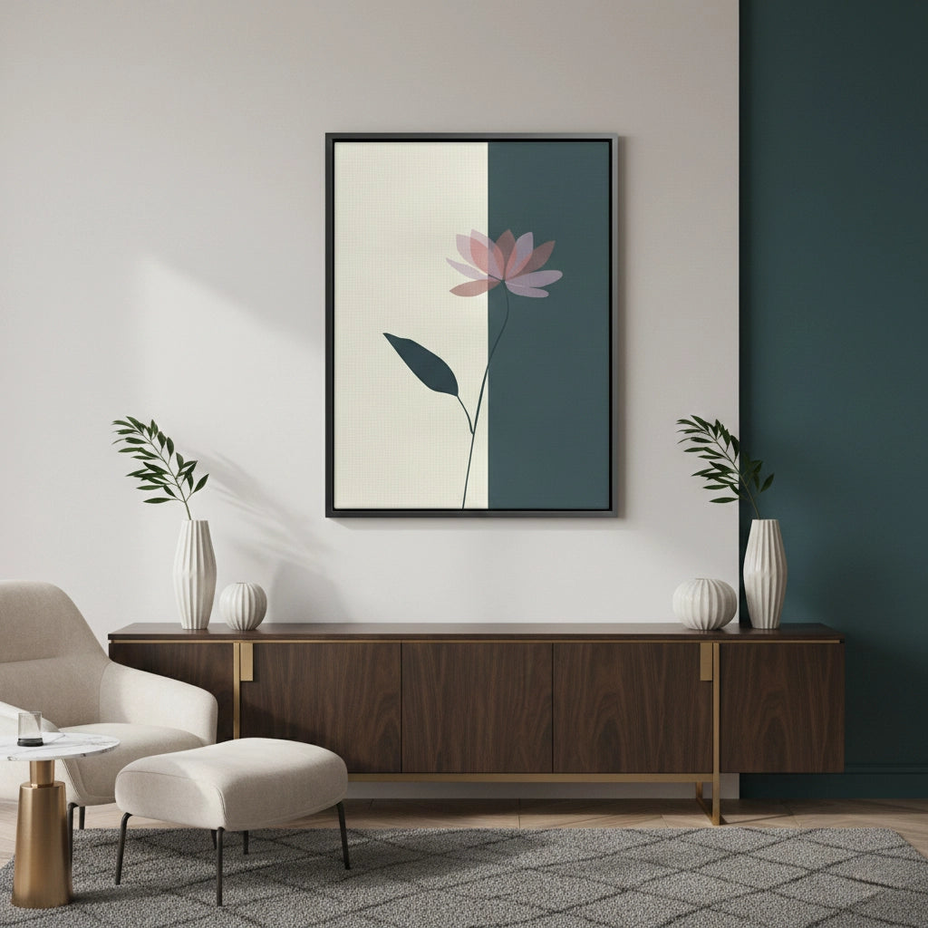 Minimalist Lotus Flower - Canvas