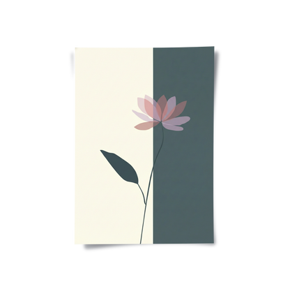 Minimalist Lotus Flower - Poster