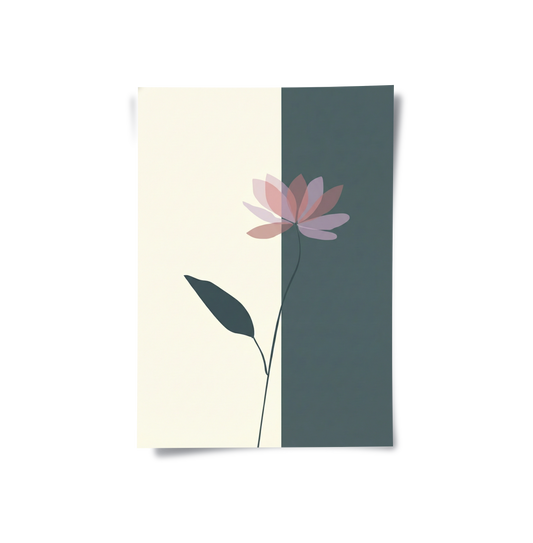 Minimalist Lotus Flower - Poster