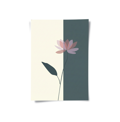 Minimalist Lotus Flower - Poster