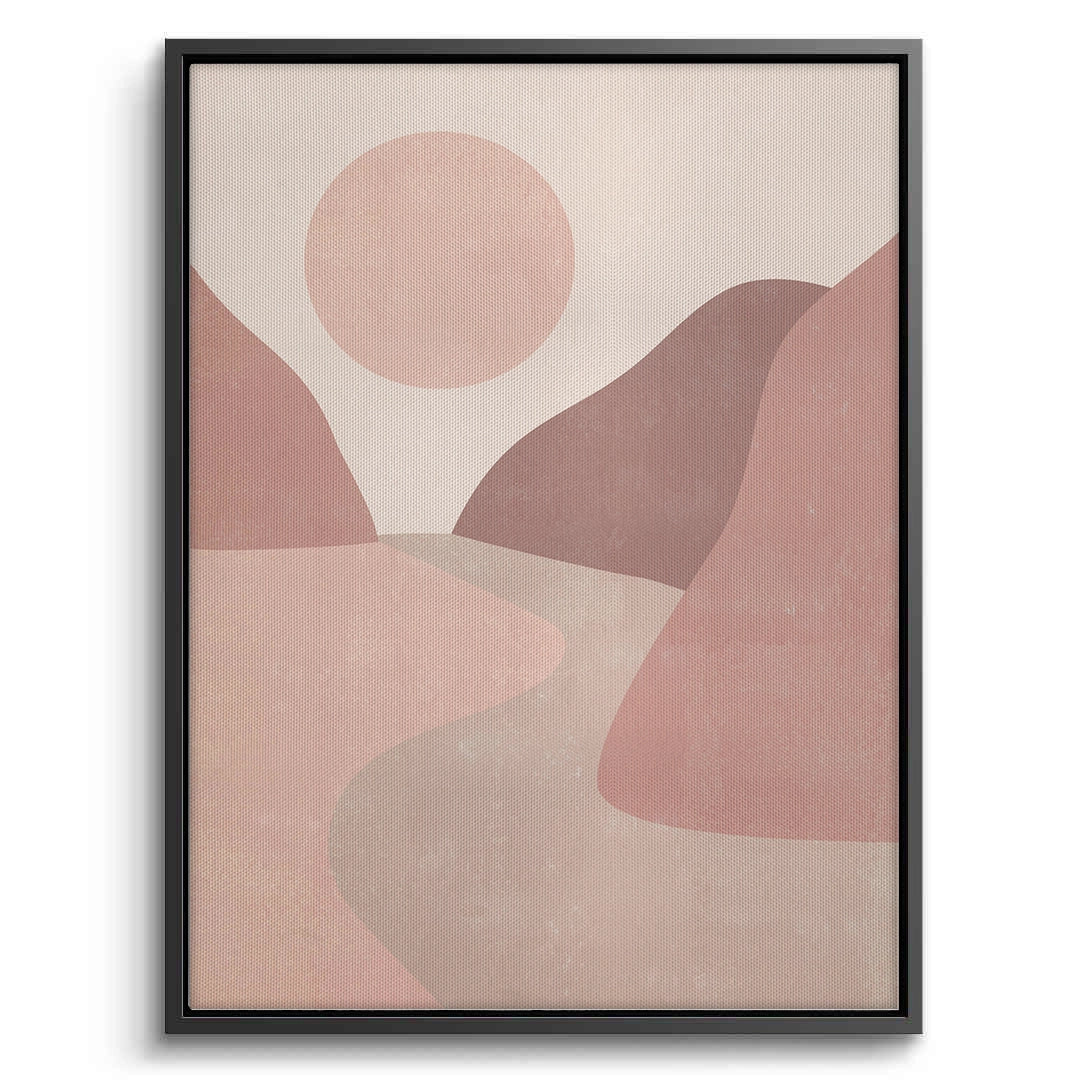 2Minimalist Mauve Sun and River - Canvas