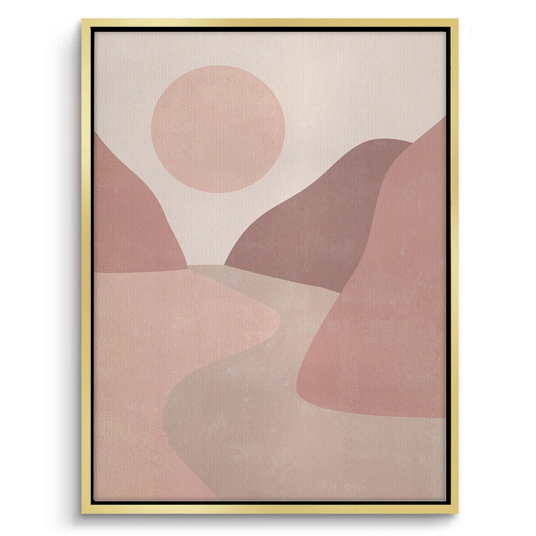 2Minimalist Mauve Sun and River - Canvas