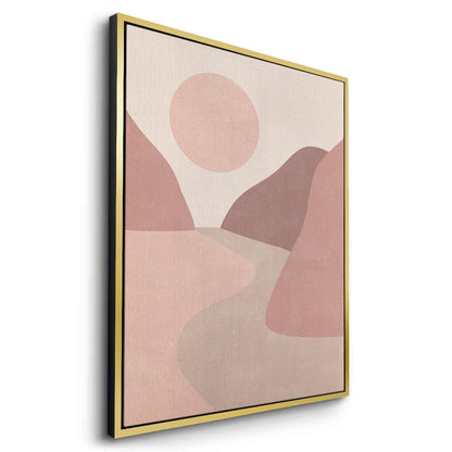 Minimalist Mauve Sun and River - Canvas