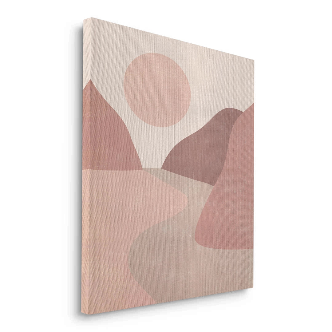 2Minimalist Mauve Sun and River - Canvas