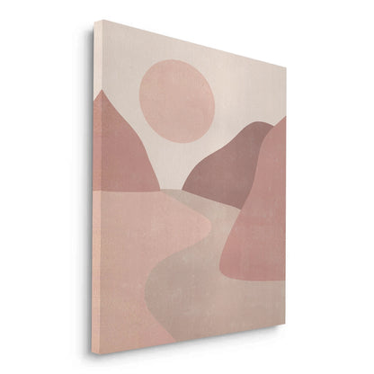Minimalist Mauve Sun and River - Canvas