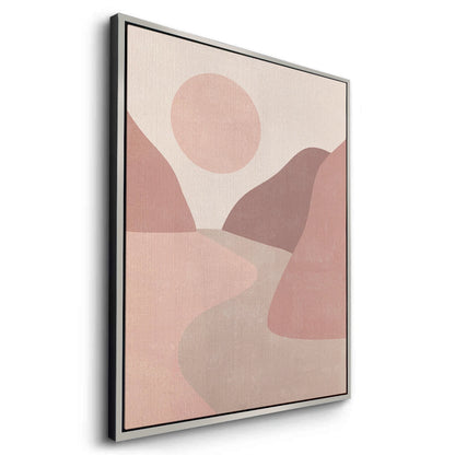 Minimalist Mauve Sun and River - Canvas