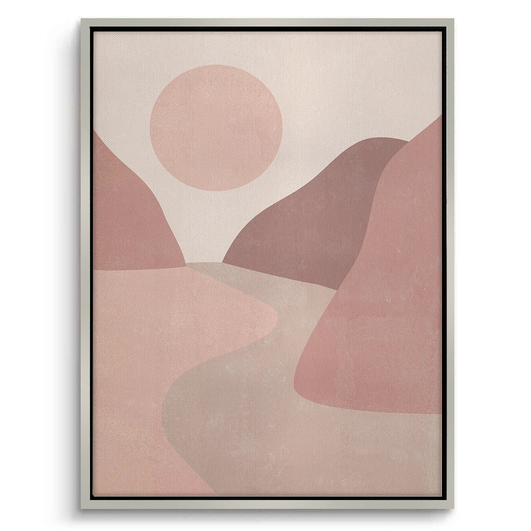 2Minimalist Mauve Sun and River - Canvas