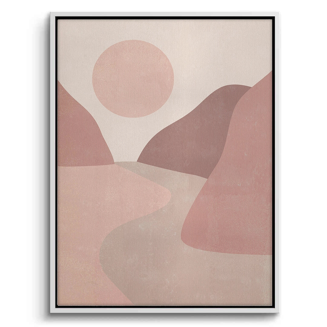 2Minimalist Mauve Sun and River - Canvas