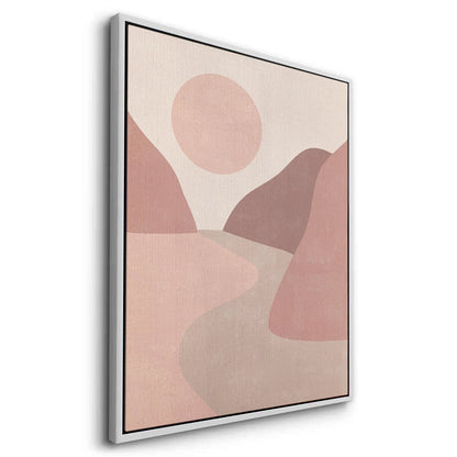 Minimalist Mauve Sun and River - Canvas