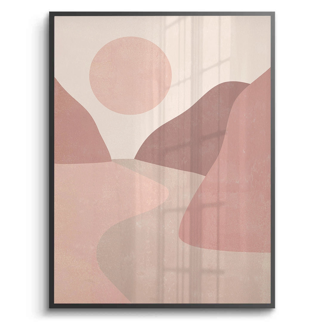 2Minimalist Mauve Sun and River - Fine Art