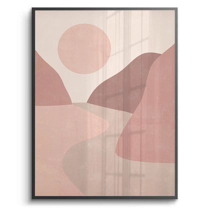 Minimalist Mauve Sun and River - Fine Art