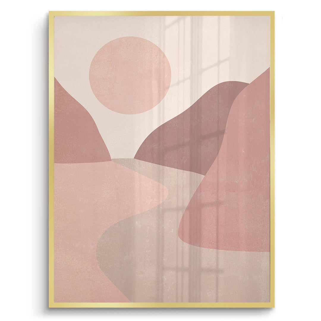 2Minimalist Mauve Sun and River - Fine Art