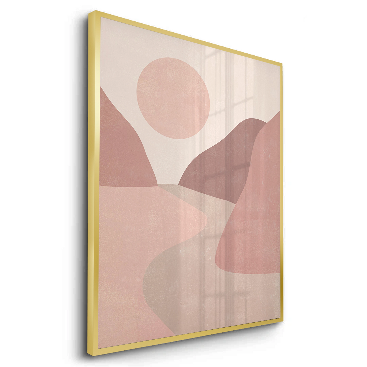 2Minimalist Mauve Sun and River - Fine Art