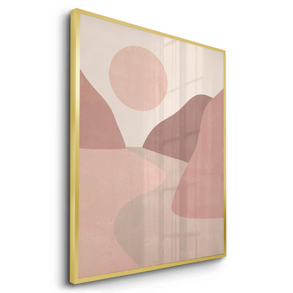 Minimalist Mauve Sun and River - Fine Art