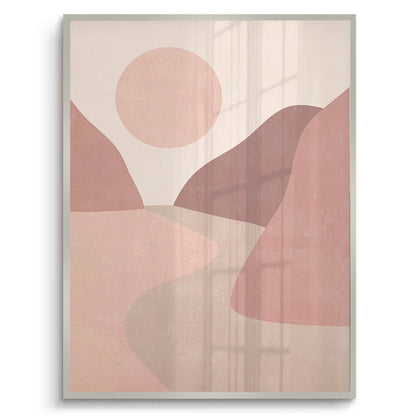 Minimalist Mauve Sun and River - Fine Art