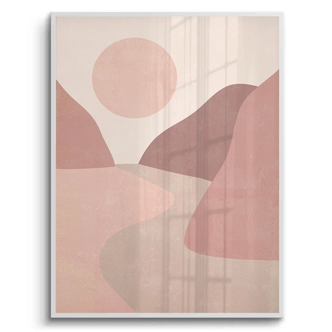2Minimalist Mauve Sun and River - Fine Art