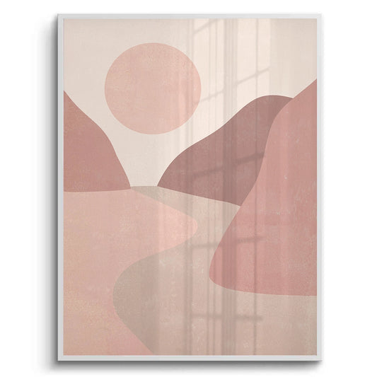 Minimalist Mauve Sun and River - Fine Art