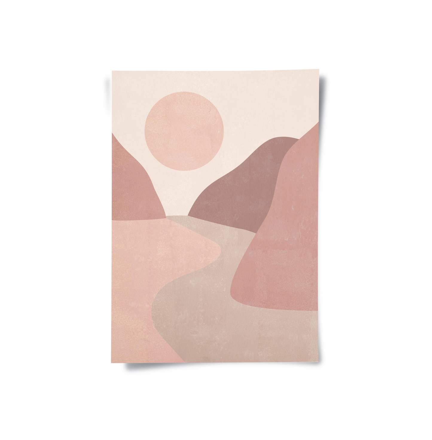 2Minimalist Mauve Sun and River - Poster