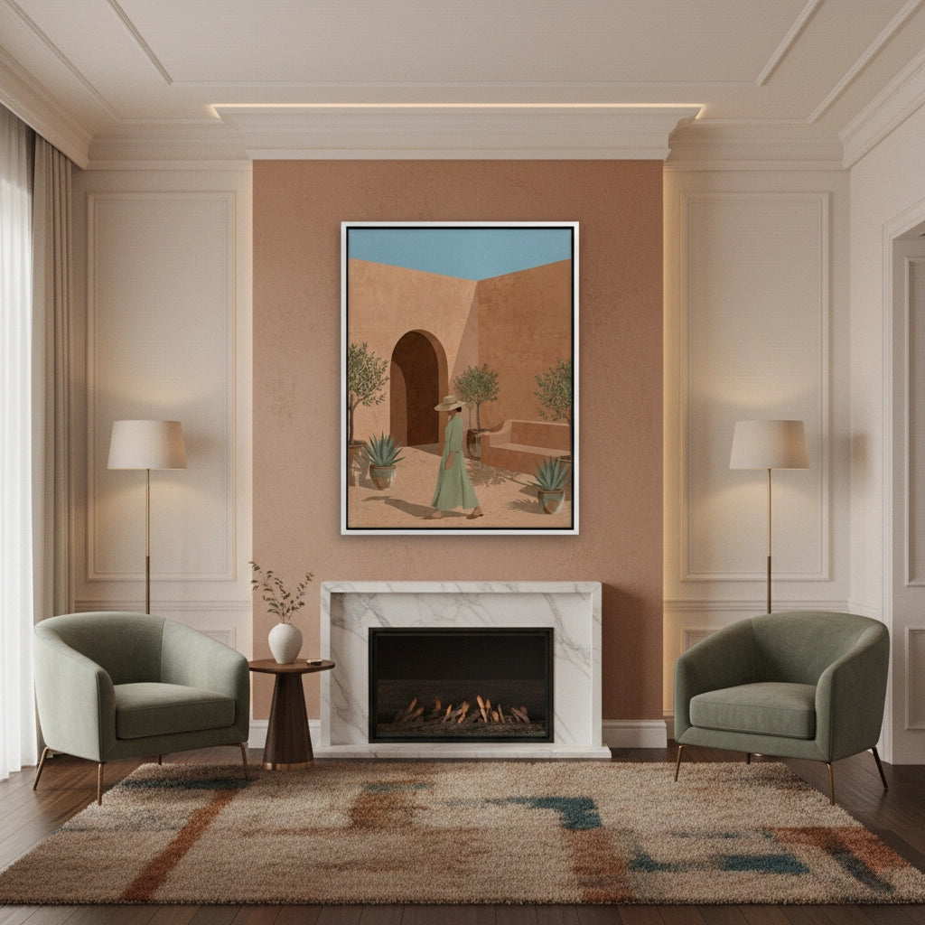 Minimalist Mediterranean Woman - Canvas