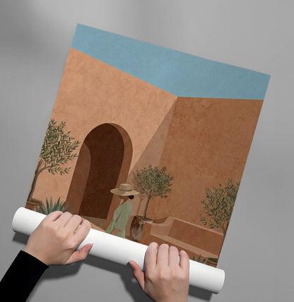 Minimalist Mediterranean Woman - Poster