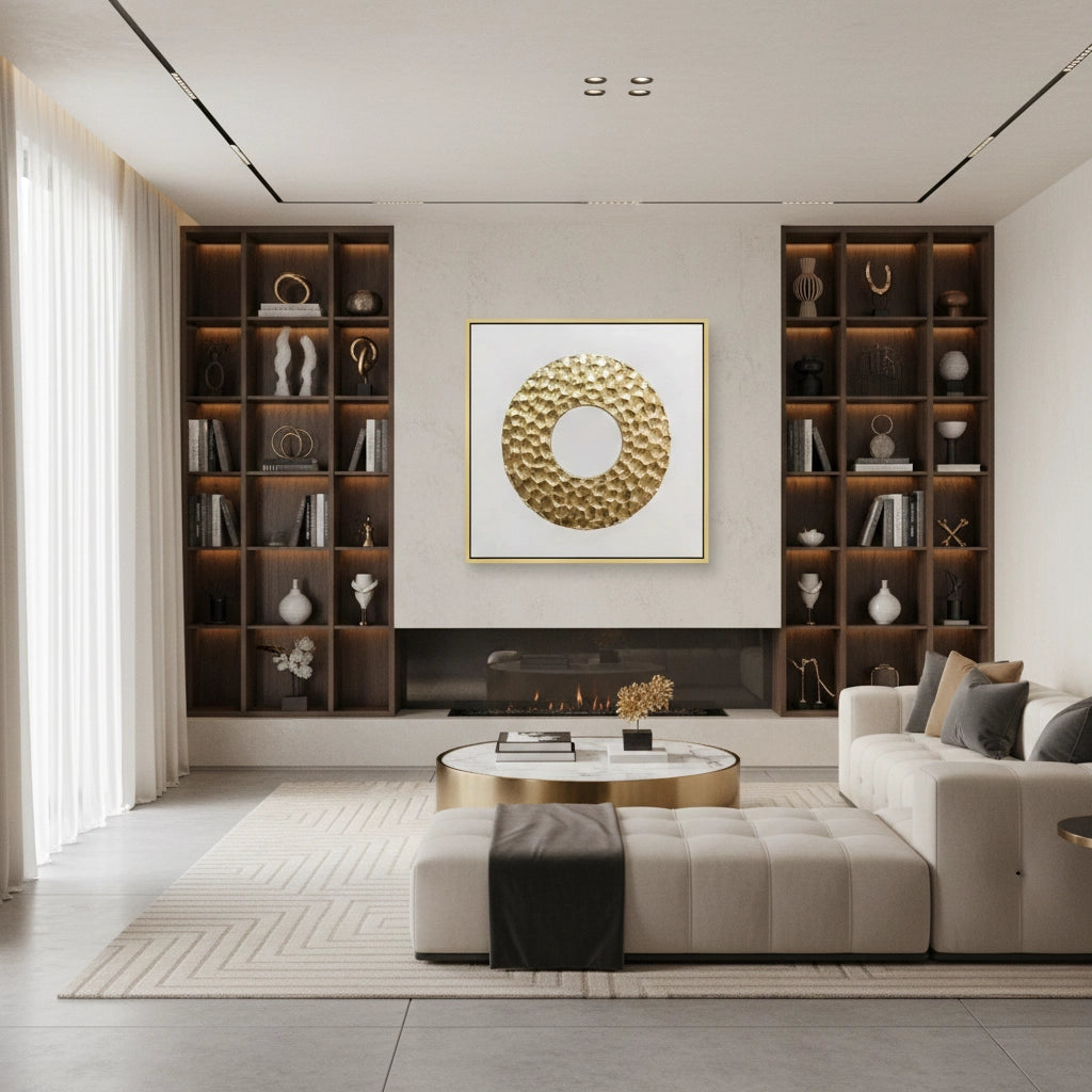 2Minimalist Metallic Circle Painting #MMCI440