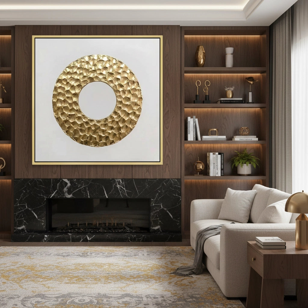 2Minimalist Metallic Circle Painting #MMCI440