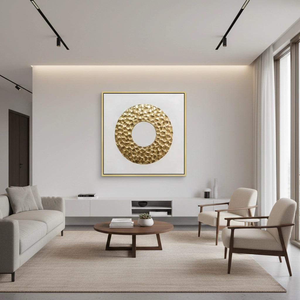 2Minimalist Metallic Circle Painting #MMCI440