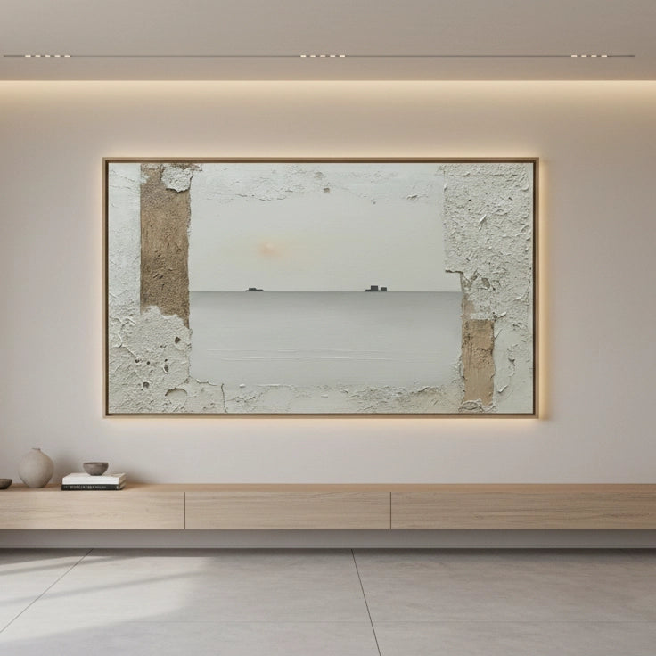 2Minimalist Misty Horizon Painting #MMHO110