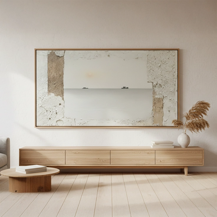 2Minimalist Misty Horizon Painting #MMHO110