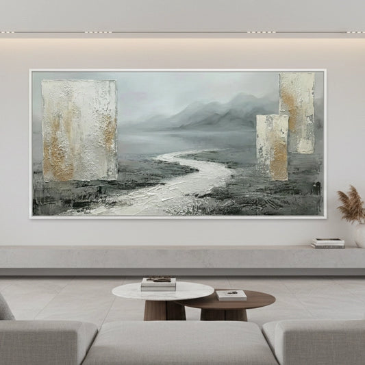 Minimalist Misty Mountain Painting #MMMO330