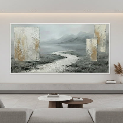 Minimalist Misty Mountain Painting #MMMO330