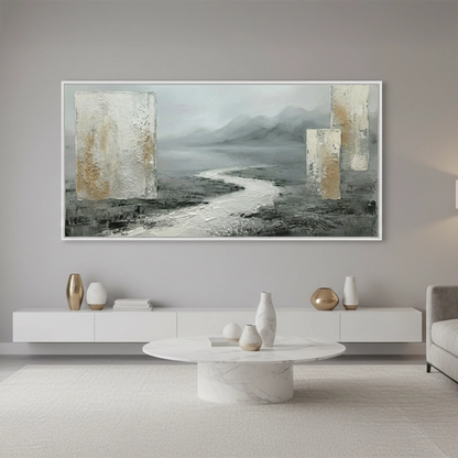 Minimalist Misty Mountain Painting #MMMO330