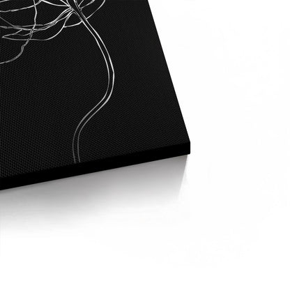 Minimalist Monochrome Floral - Canvas
