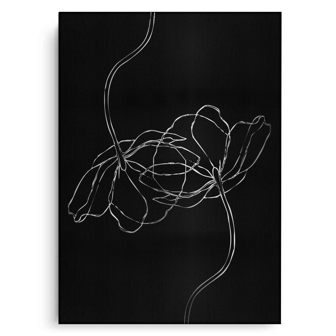 2Minimalist Monochrome Floral - Canvas