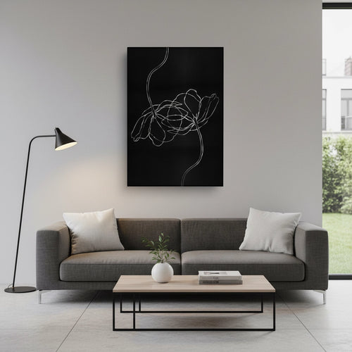 Minimalist Monochrome Floral - Canvas