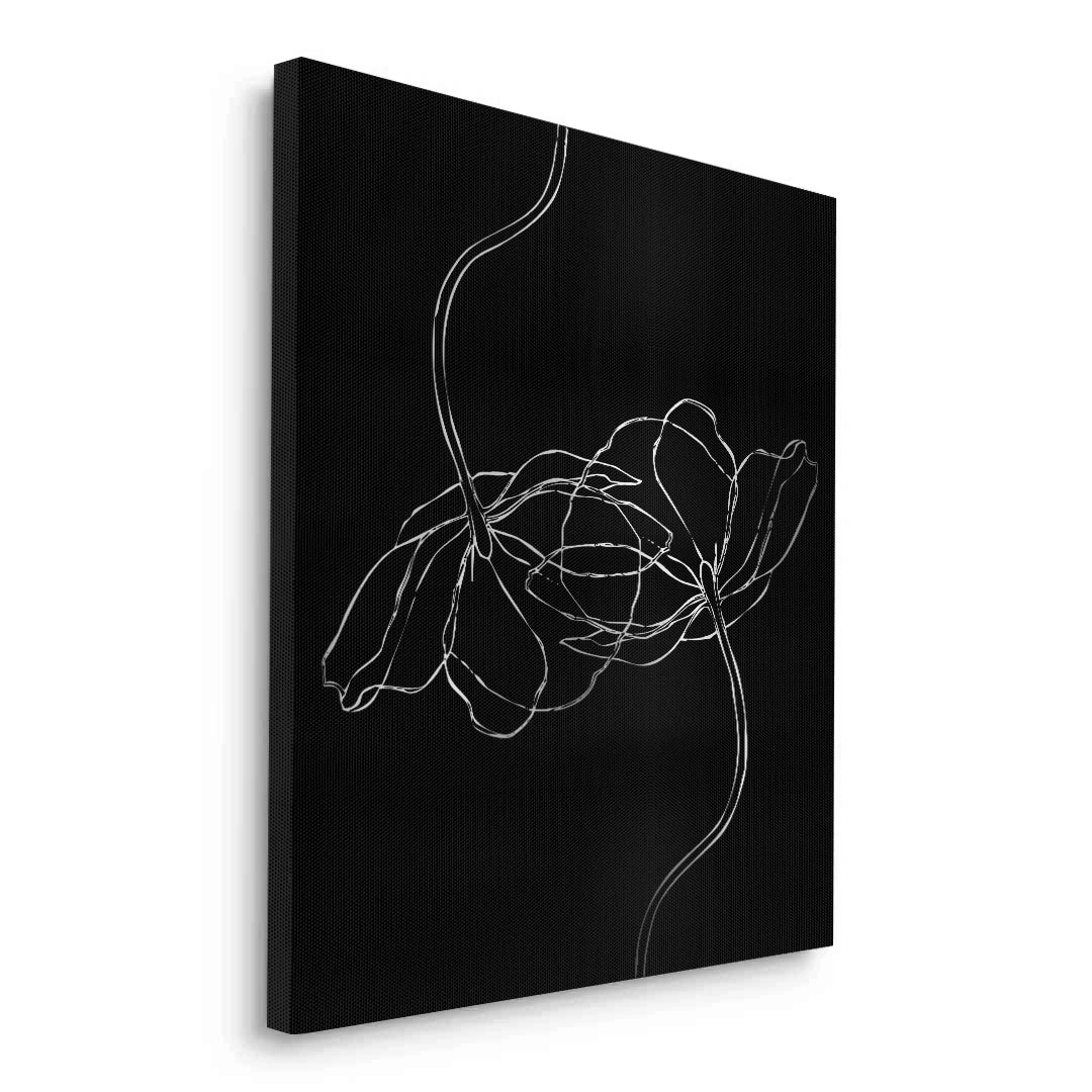 2Minimalist Monochrome Floral - Canvas