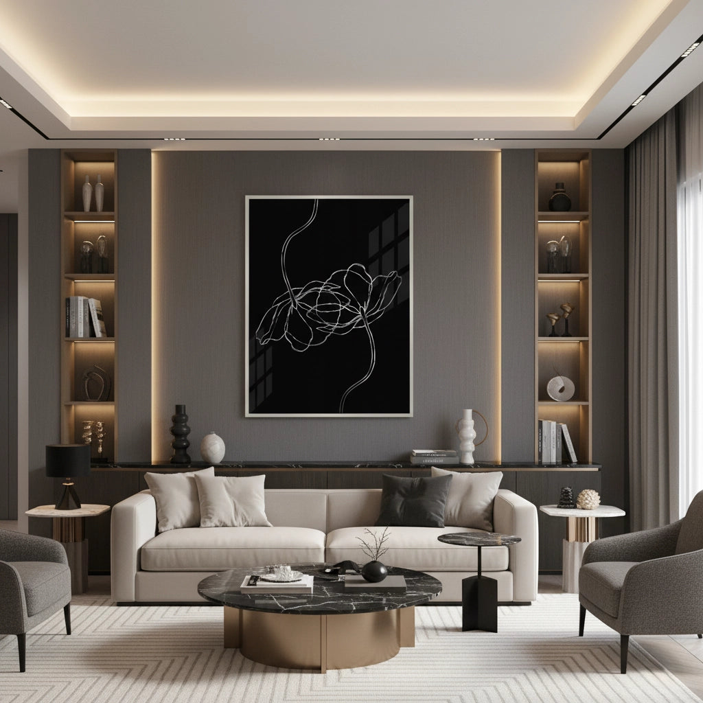 2Minimalist Monochrome Floral - Fine Art