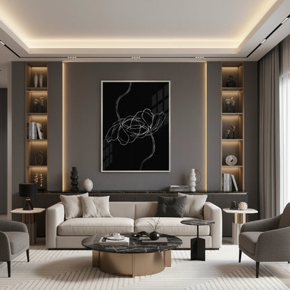 Minimalist Monochrome Floral - Fine Art