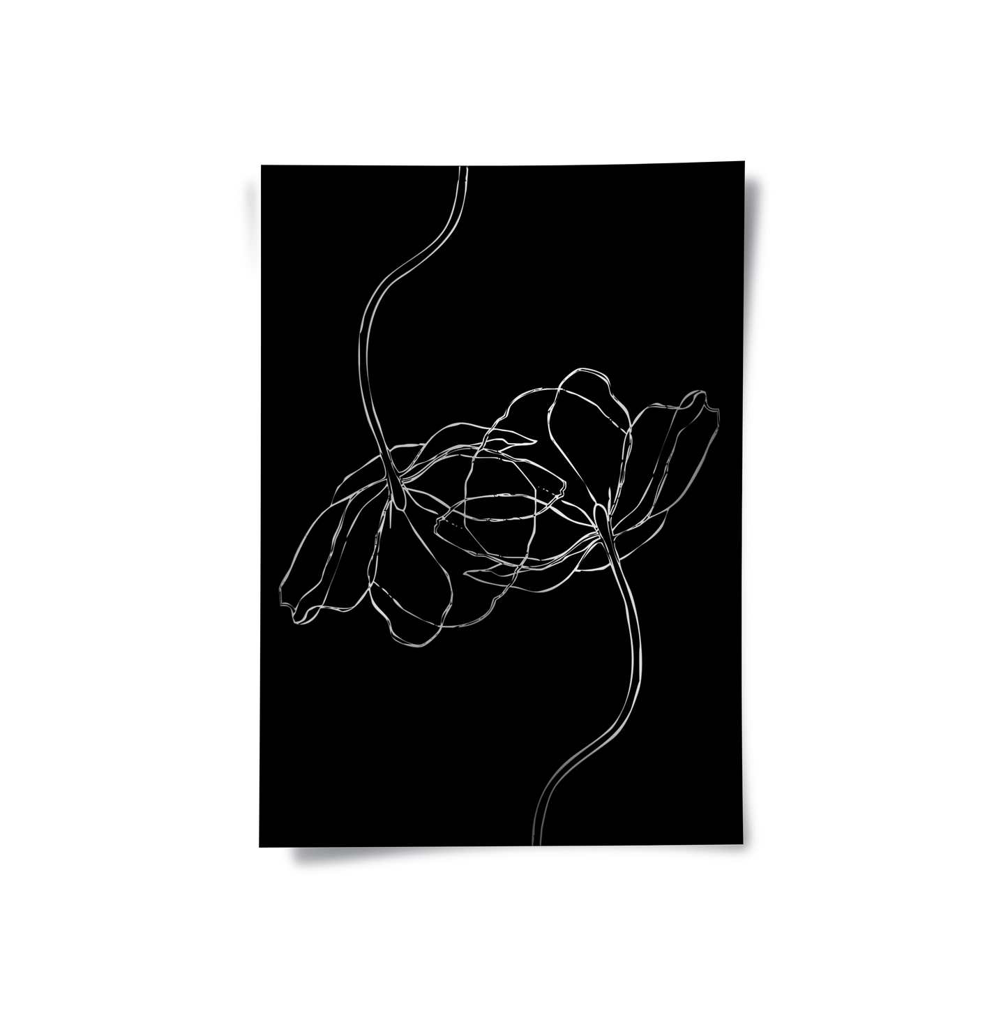 2Minimalist Monochrome Floral - Poster